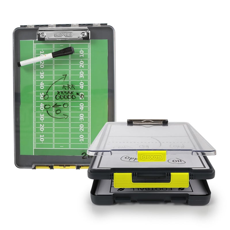 Dexas Clearview Clipcase Clipboard, 13.75 x 9.5 in, Gray/Yellow. See Papers Clearly Outdoors, Stay Organized and Dry. Ideal for Coaching, Teaching, homeschooling, Art, Trades, and Medical pros. - Image 1